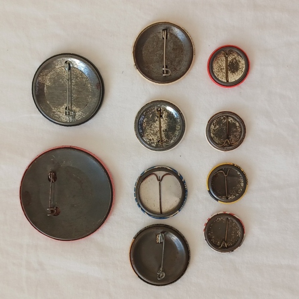 SET OF 10 Vintage 80s Political Punk Rock Pinback Buttons in Various Sizes - Picture 2 of 16